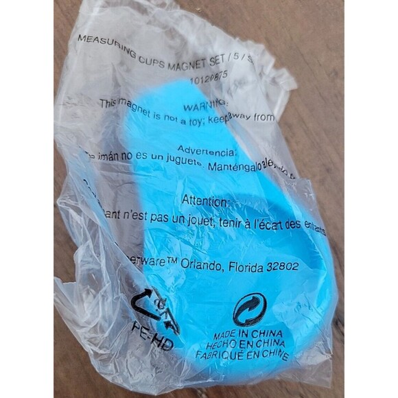 Tupperware Refrigerator Magnet Mini Measuring Spoons TBSP-TSP Salt Water Blue - Picture 4 of 6